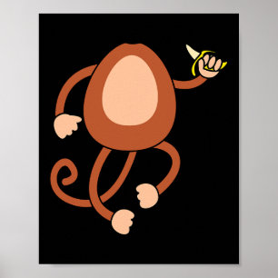 Affiche Monkey Holding Nana Costume Amusant Easy Halloween