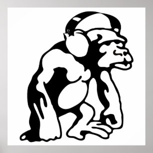 Affiche Monkey listens to music