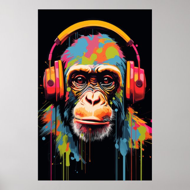 Affiche Monkey Music Art Monkey Art Monkey Gallery Art (Devant)