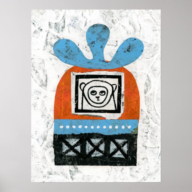 Affiche Monkey voit tous les objets muraux de l'affiche (Devant)