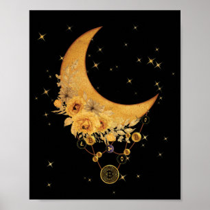 Affiche Monnaie Virtuelle Sur La Lune Graphique Spirituel
