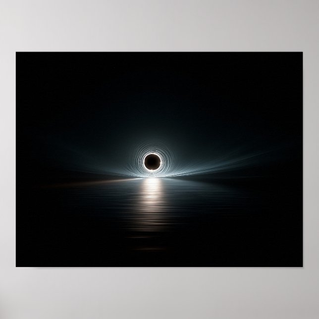 Affiche Monochrome Illustration of Solitary Man on Bench w (Devant)