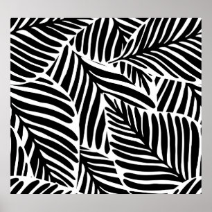 Affiche Monochrome Jungle Motif géométrique sans couture