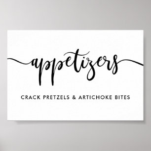 Affiche Monochrome Moderne Typographie Appetizers Signe al