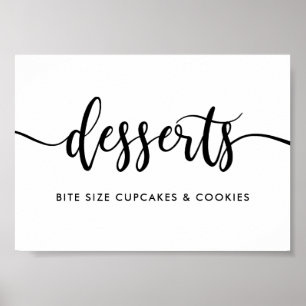 Affiche Monochrome Moderne Typographie Desserts Symbole al