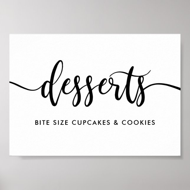 Affiche Monochrome Moderne Typographie Desserts Symbole al (Devant)