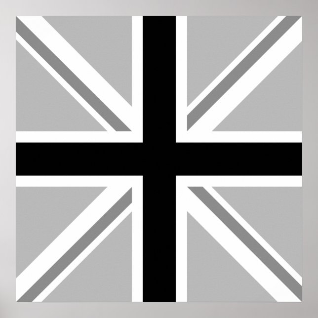 Affiche Monochrome Union Jack/Drapeau (Devant)