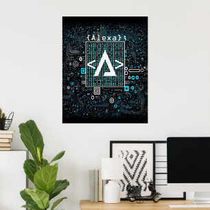 Affiche monogramme Ai - Technologie - Codage - Del