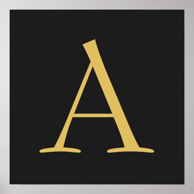 Affiche Monogramme couleur or gris professionnel (Devant)