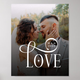 Affiche Monogramme de couple de photo de mariage personnal