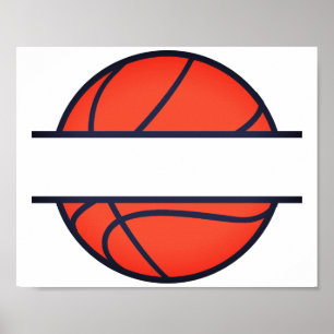 Affiche Monogramme de division de basket-ball