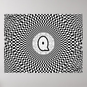 Affiche Monogramme d'illusion optique Q