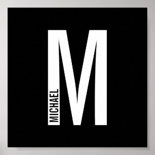 Affiche Monogramme et nom personnalisés modernes