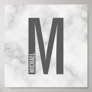Affiche Monogramme et nom personnalisés modernes