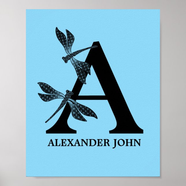 Affiche Monogramme Fleuriste de Lettre A de Couleur Person (Devant)