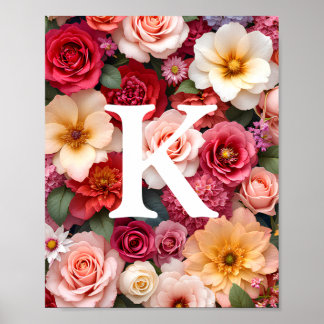 Affiche Monogramme floral