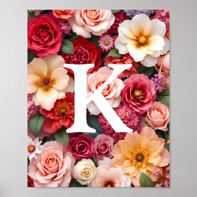 Affiche Monogramme floral (Devant)