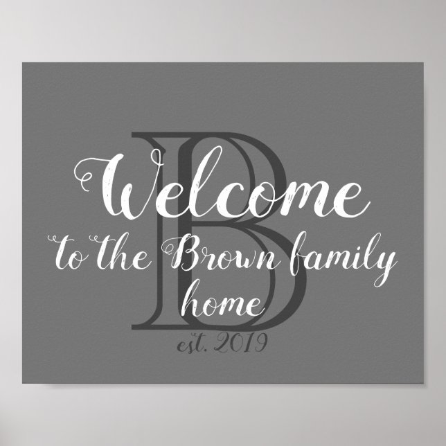 Affiche monogramme gris et blanc (Devant)