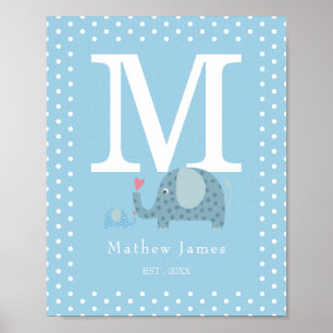 Affiche Monogramme Initial de la Nurserie Bébé