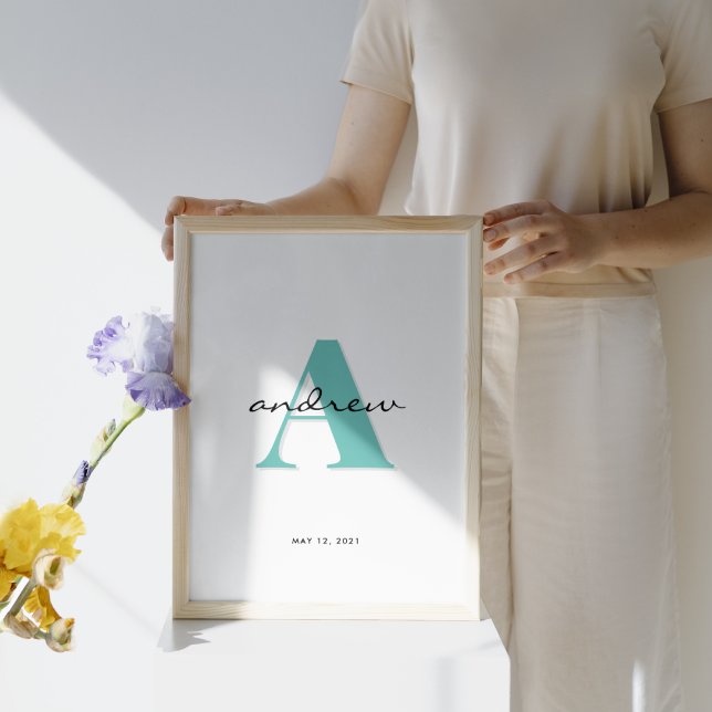 Affiche Monogramme Initial de la Nurserie de Bébé Chambre  (Créateur téléchargé)