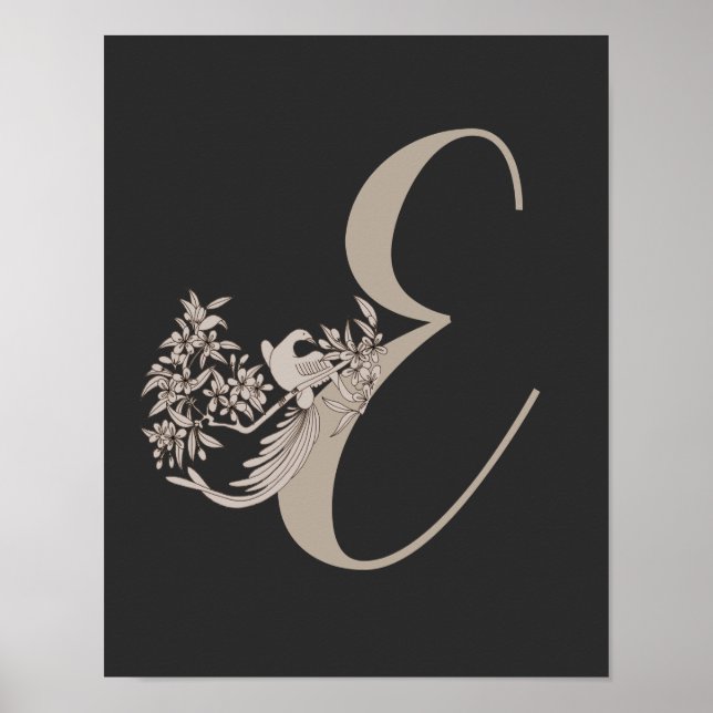 Affiche Monogramme initial E (Devant)