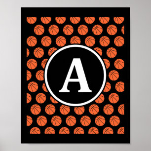 Affiche Monogramme Initiales Nom Lettre A Motif Sketll Spo