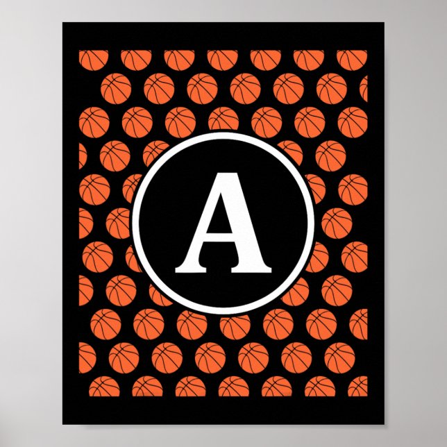 Affiche Monogramme Initiales Nom Lettre A Motif Sketll Spo (Devant)