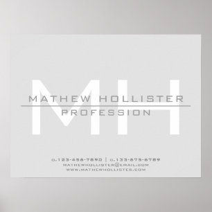 Affiche Monogramme masculin, affaires grises