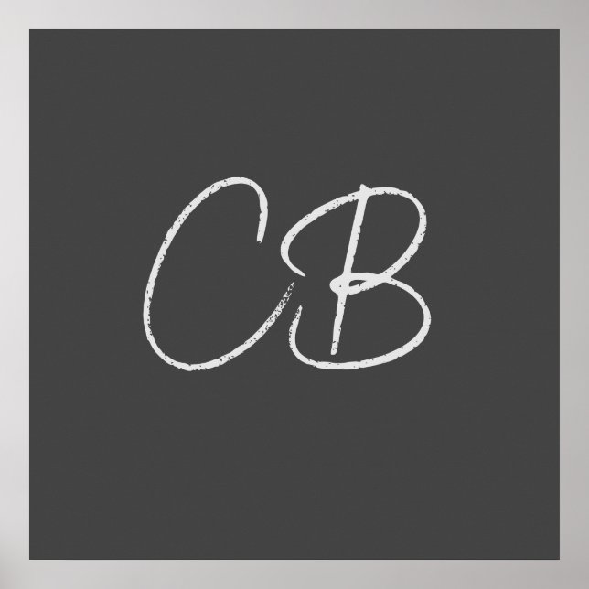 Affiche Monogramme Moderne Professionnel Minimaliste Initi (Devant)