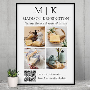 Affiche Monogramme ou ajouter un logo Business QR Code 4 P