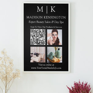 Affiche Monogramme ou ajouter un logo Business QR Code pho