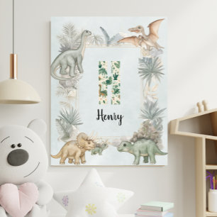 Affiche Monogramme personnalisé avec prénom de dinosaure p
