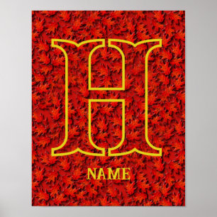 Affiche Monogramme personnalisé avec vos initiales et nom