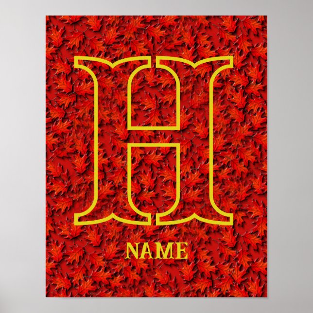 Affiche Monogramme personnalisé avec vos initiales et nom  (Devant)