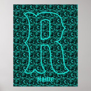 Affiche Monogramme personnalisé avec votre initiale et nom