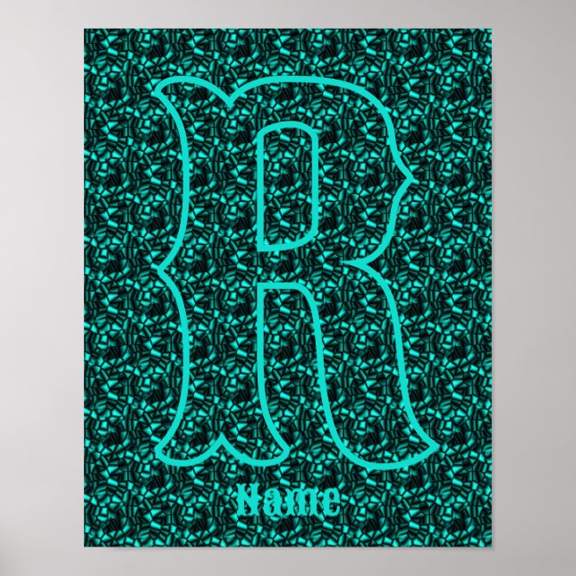 Affiche Monogramme personnalisé avec votre initiale et nom (Devant)