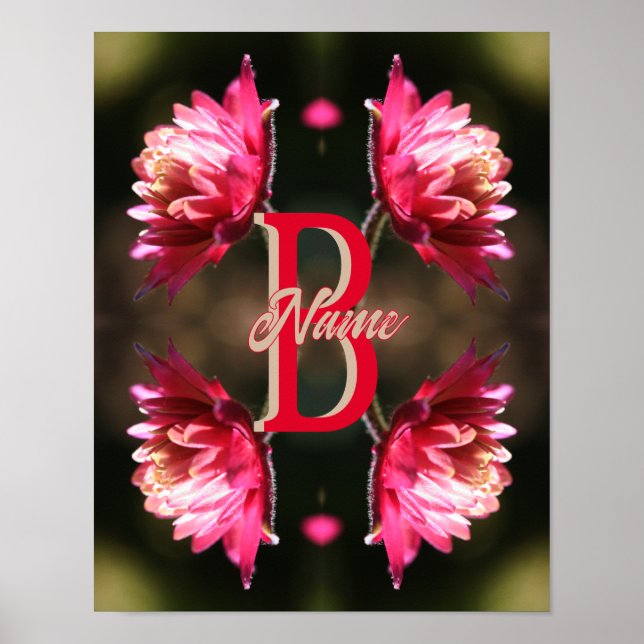 Affiche Monogramme personnalisé avec votre initiale et nom (Devant)