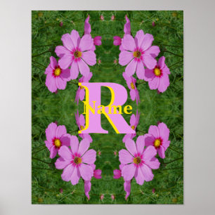Affiche Monogramme personnalisé initial nom Art de marguer