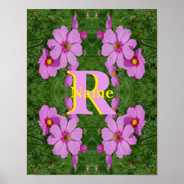 Affiche Monogramme personnalisé initial nom Art de marguer (Devant)