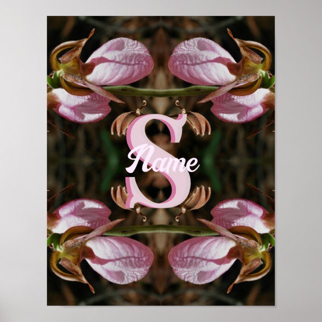 Affiche Monogramme personnalisé initial nom Dame Sabot Fle (Devant)