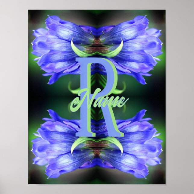 Affiche Monogramme personnalisé initial nom Gentiane Art f (Devant)