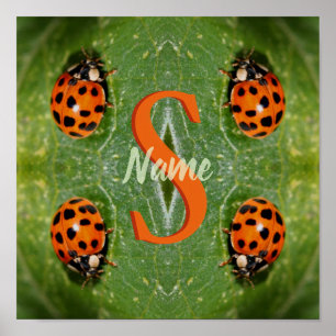 Affiche Monogramme personnalisé Initiale Nom Art coccinell