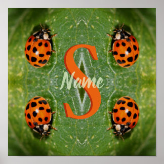 Affiche Monogramme personnalisé Initiale Nom Art coccinell