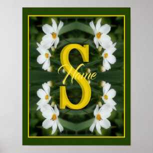 Affiche Monogramme personnalisé Initiale Nom Art de Margue