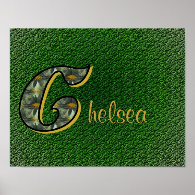 Affiche Monogramme personnalisé initiales C Daisies (Devant)