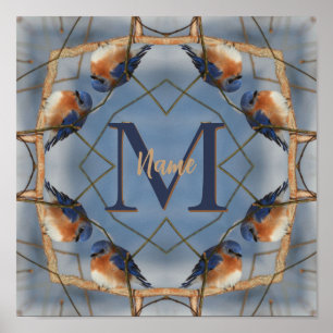 Affiche Monogramme personnalisé Votre initiale Art de la n