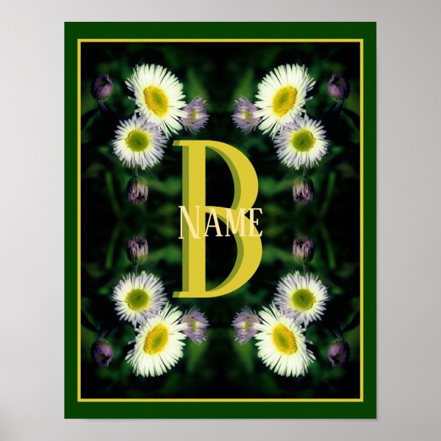 Affiche Monogramme personnalisé Votre initiale Nom Art de  (Devant)