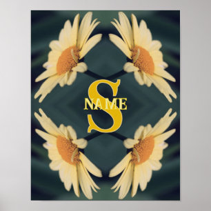 Affiche Monogramme personnalisé Votre initiale Nom Art de