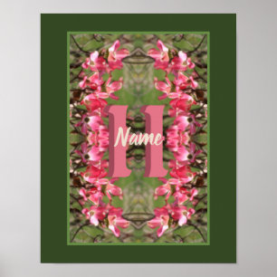 Affiche Monogramme personnalisé Votre initiale Nom Art du