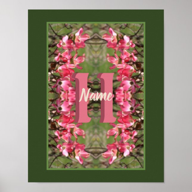 Affiche Monogramme personnalisé Votre initiale Nom Art du  (Devant)